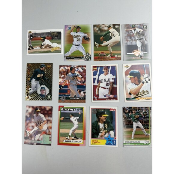 Oakland A’s 12 Card Lot NM Eckersley x3 Giambi x5 Henderson Chapman Gossett - Picture 1 of 13